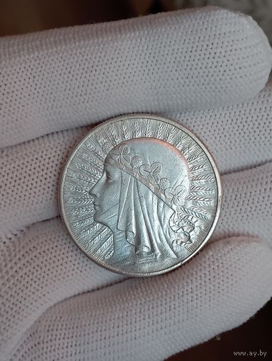 10 злотых Ядвига 1932г.Отличные.