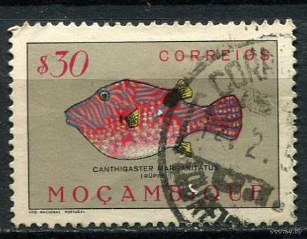 Португальские колонии - Мозамбик - 1951 - Рыбка 30С - [Mi.389] - 1 марка. Гашеная.  (LOT Fg28)-T10P5