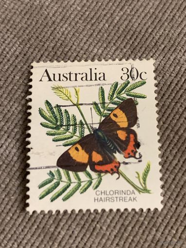 Австралия. Бабочки. Hlorinda hairstreak. Марка из серии