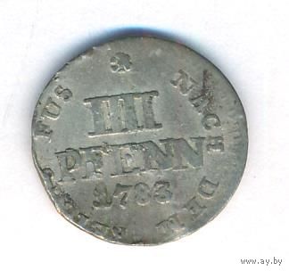 Германия 4 пфеннига 1783 год Ag _состояние F+