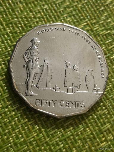 Австралия 50 центов, 2005 г ( 60 лет со дня окончания Второй Мировой войны
