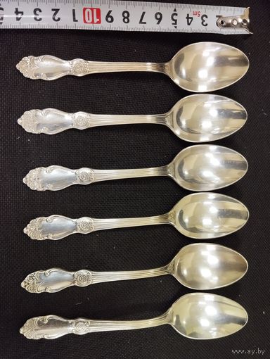 Ложки чайные серебряная Роза, мельхиор. Кольчугино, СССР