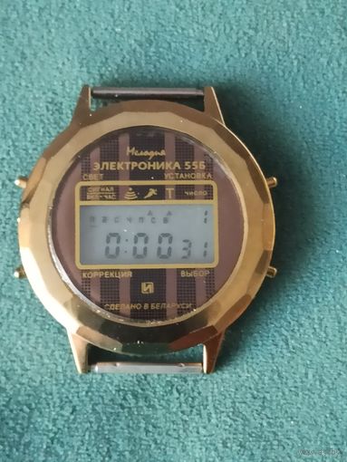 "Электpoникa 55 Б . Мелодия ", редкая модификация советских цифровых наручных часов серии Электроника 55