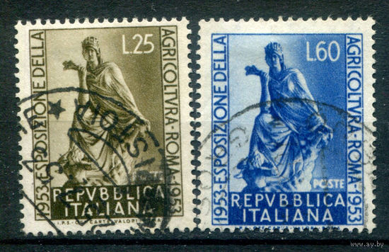 Италия - 1953г. - сельскохозяйственная выставка - 2 марки - полная серия, гашёные [Mi 1107-1112]. #1-It-14-KS-5