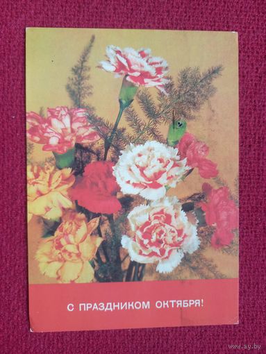 С Праздником Октября! Дергилева 1989 г. Кр1.