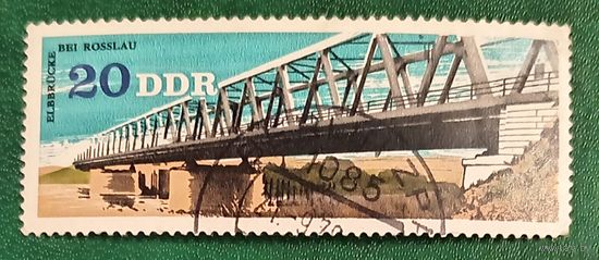 ГДР 1976. Железнодорожный мост через Эльбу в городе Рослау