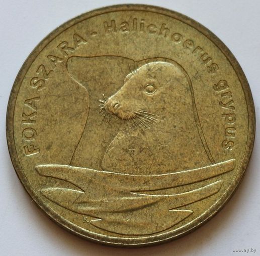 Польша 2 злотых 2007 год "Длинномордый тюлень"