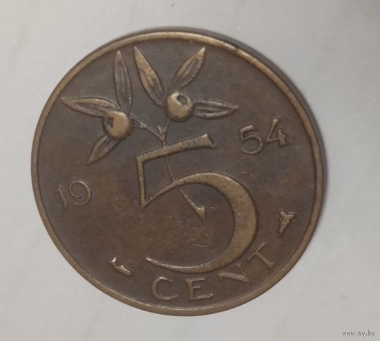 Нидерланды 5 центов, 1954