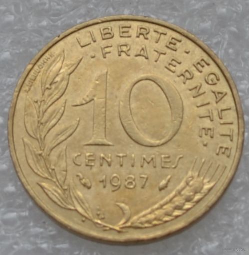Франция, 10 сантимов 1987 г.