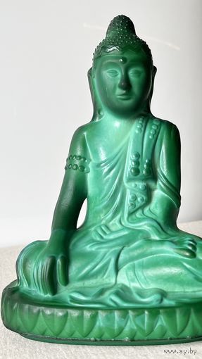 Статуэтка цветное стекло малахитовое стекло Будда 20х15см