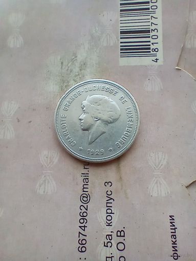 5 франков 1929 года Люксембург серебро