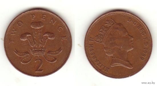 Великобритания 2 пенни 1989