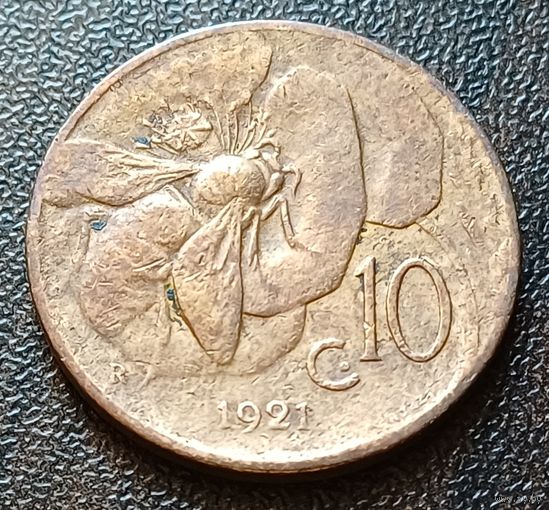 Италия 10 чентезимо, 1921    ( 1-4-2 )
