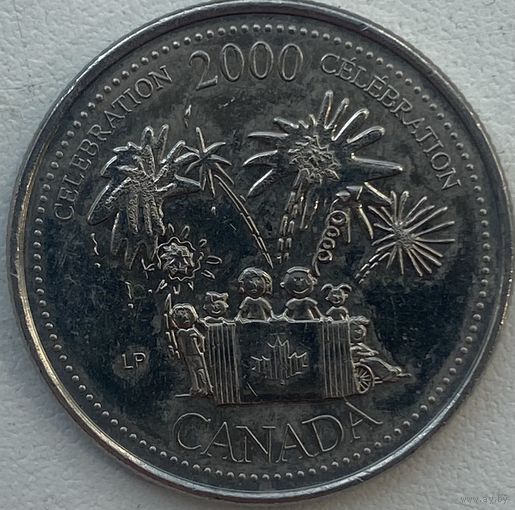 Канада 25 центов 2000 г. Торжества. Миллениум