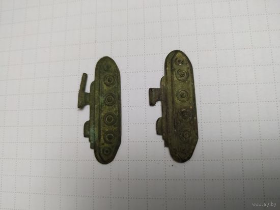Знак петличный танкист РККА 2 шт.
