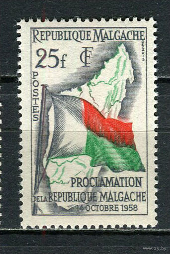 Автономная Малагасийская Республика под французским протекторатом - 1959 - Провозглашение Республики 25Fr - [Mi.443] - 1 марка. MNH.  (Лот 34HV)-TG3P24