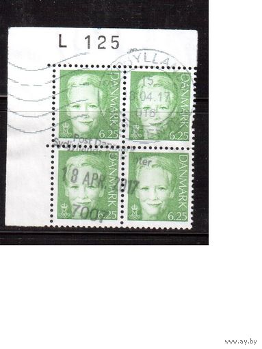 Дания-2003(Мих.1328) , гаш., кв.бл., Стандарт, Королева