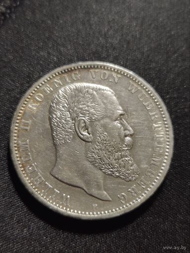 Германия. Вьютемберг. 5 марок 1908 F.