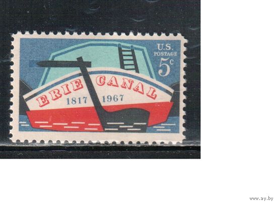 США-1967, (Мих. 923) , ** ,  Канал, Лодка (одиночка)