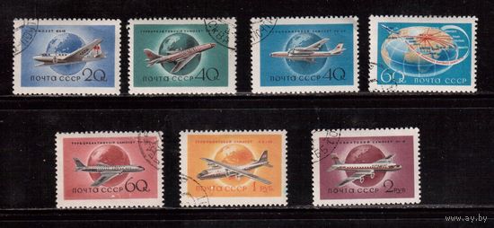 СССР-1958, (Заг.2098-2104)  гаш.(с клеем), Самолеты,полная серия(1)