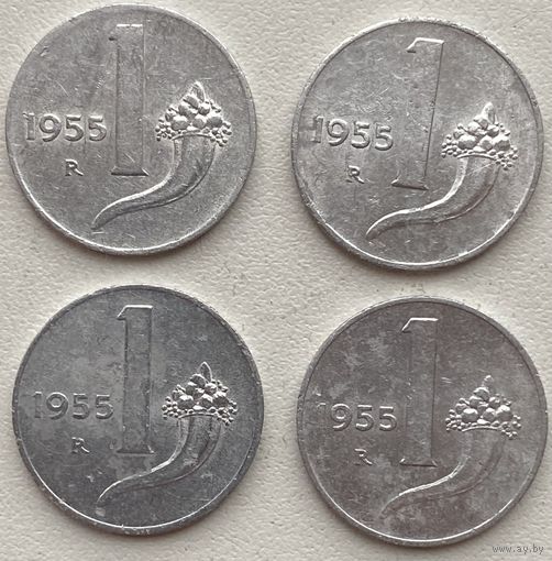 Италия 1 лира 1955 г. Цена за 1 шт.