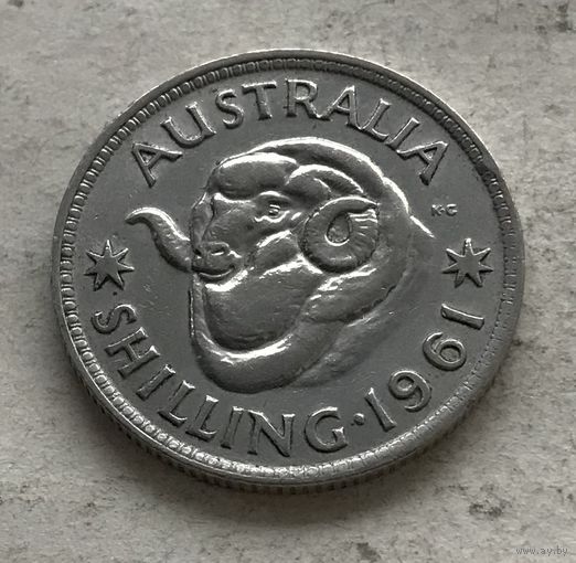 Австралия 1 шиллинг 1961 Елизавета II - серебро 0,500