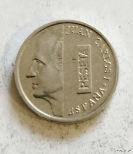 1 песета 2001 года Испания, отличная!