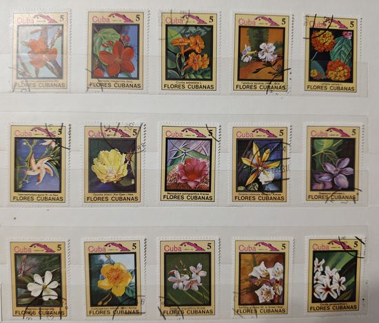 РАСПРОДАЖА КОЛЛЕКЦИИ. Куба. марки "цветы, карта Кубы"