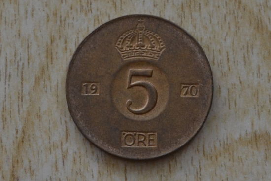 Швеция 5 эре 1970