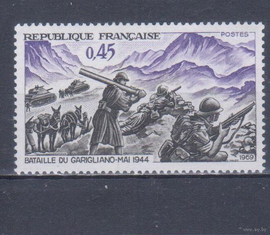[2187] Франция 1968. Вторая мировая война.Батальная сцена. Одиночный выпуск. MNH