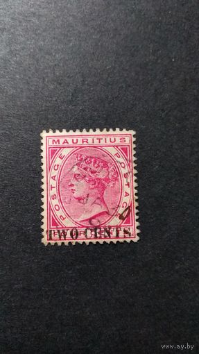 ВЕЛИКОБРИТАНИЯ. \76С\ Маврикий - 1891г. королева Виктория, НАДПЕЧАТКА