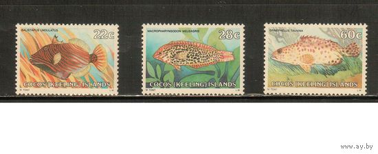 Кокосовые острова-1980 (Мих.50-52) , ** , Морская фауна, Рыбы, (полная серия)