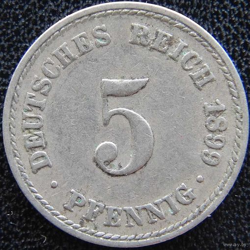 YS: Германия, Рейх, 5 пфеннигов 1899A, KM# 11 (2)