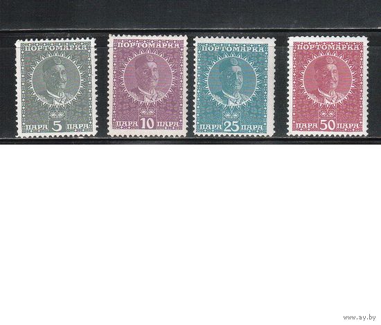 Черногория(Королевство)-1913,(Мих.23-26) **(1 м - *)  , Служебные марки, Король Никола I,(Полная серия )