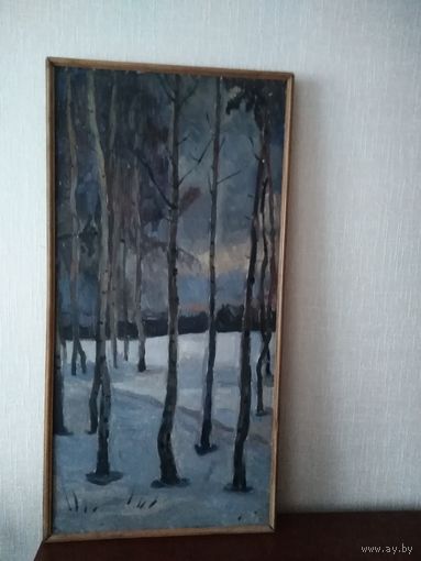 Старая картина холст масло