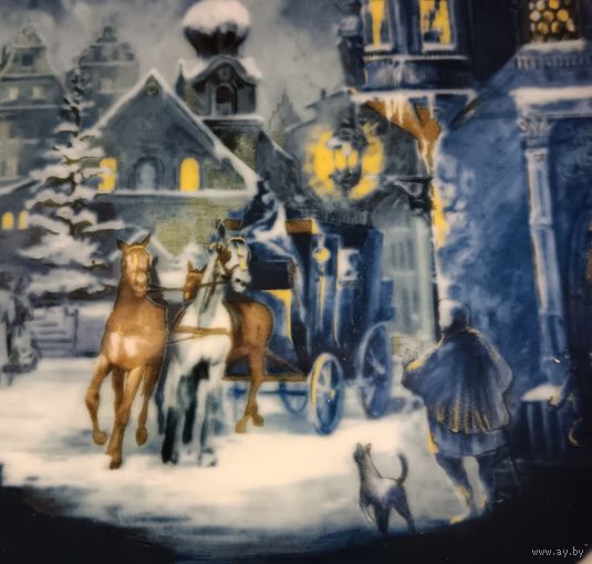 Коллекционная настенная тарелка к Рождеству. 1972 г. Фарфор. 19,5 см. Royal Tettau. Германия.