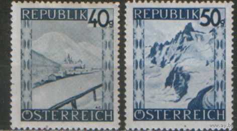 2 марки из серии 1945г. Австрия "Ландшафты"