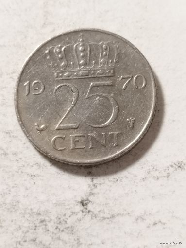 Нидерланды 25 центов 1970