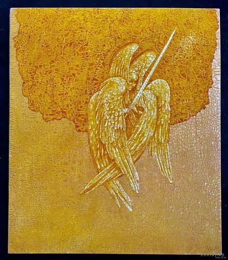 Почицкий В.В (dr.Klein);65/76см."Страж древо. Серафим", 2015г. Холст, фанера, масло. Размер 65х76 см.