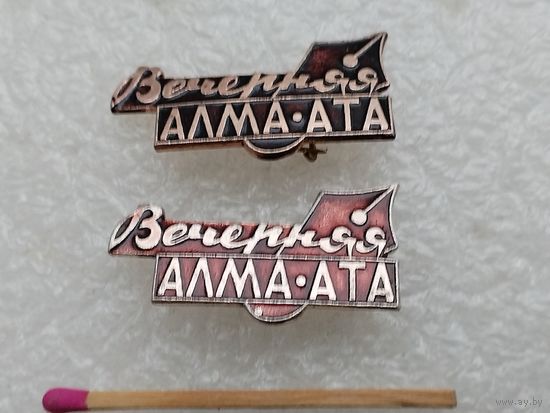 Знак. Газета "Вечерняя Алма-Ата" СССР. цена за 1 шт.