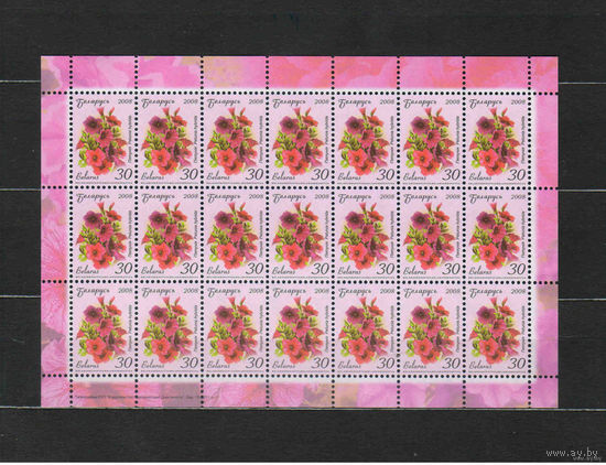 Беларусь лист марок 30 рублей заказ No 15-2011 флора (5-9)