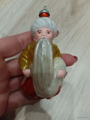 Елочные игрушки стекло Черномор, старик Хотабыч