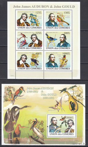 Фауна. Птицы. Коморы. 2009. 1 малый лист и 1 блок. Michel N 1995-2000, бл457 (26,0 е).