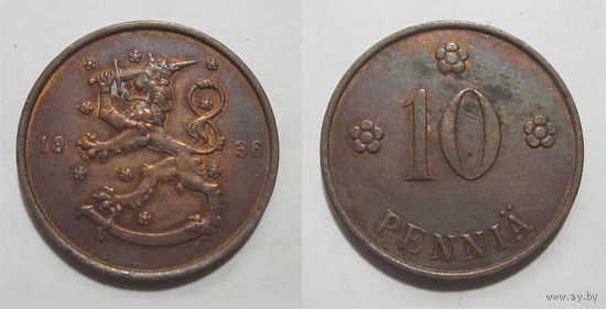 Финляндия - 10 пенни 1936 XF