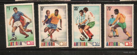 Антигуа-1974,(Мих.334-337) **  , Спорт, ЧМ-1974 по футболу