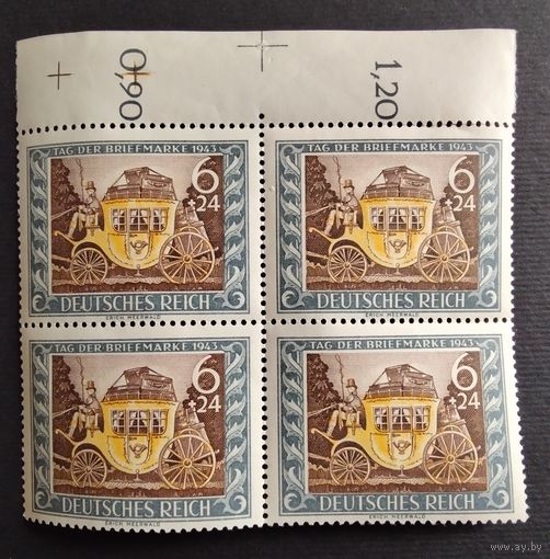Третий рейх. 1943г. Mi828** кварт.