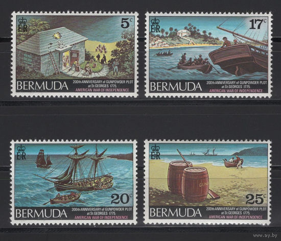 Бермудские Острова 1975 ** Освоение островов. Серия 4 марки. Британские колонии