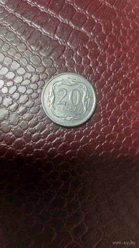 Монета 20 грошей 2016г. Польша. Неплохая!