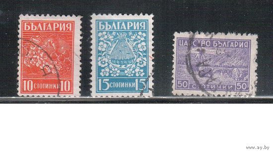 Болгария-1940, (Мих.407-410), гаш., Стандарт, Сельское хозяйство , Фауна, 3 марки