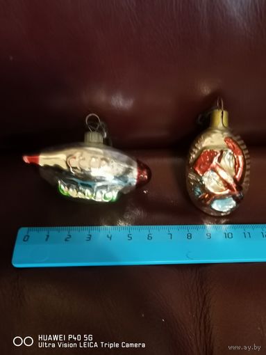 Елочные игрушки СССР Дирижабль самая привлекательная цена трёхдневный аукцион